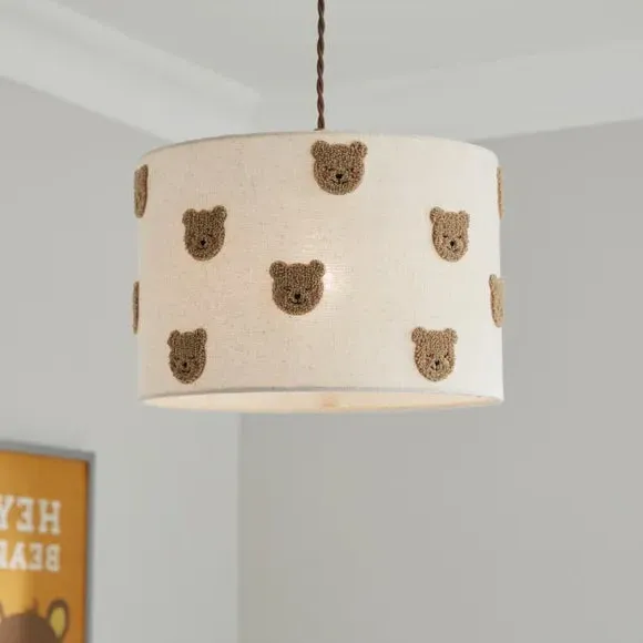Teddy Applique Easy Fit Lamp Shade - Brown, Polyester product