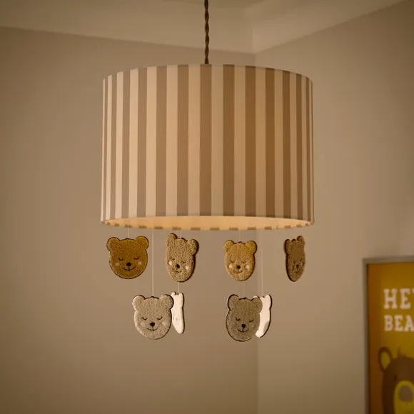 Teddy Stripe Easy Fit Mobile Lamp Shade - Brown, Polyester alternate view