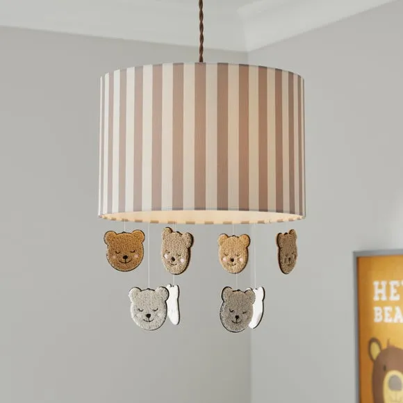 Teddy Stripe Easy Fit Mobile Lamp Shade - Brown, Polyester product