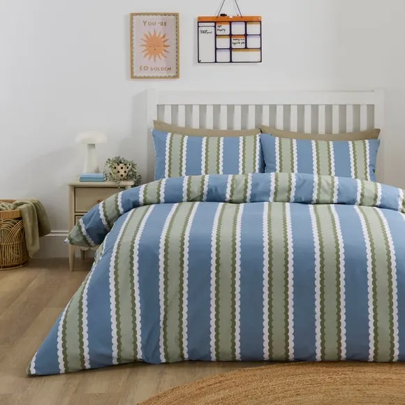Tessie Stripe Quilt Cover & Pillowcase Set - Green, Polycotton product