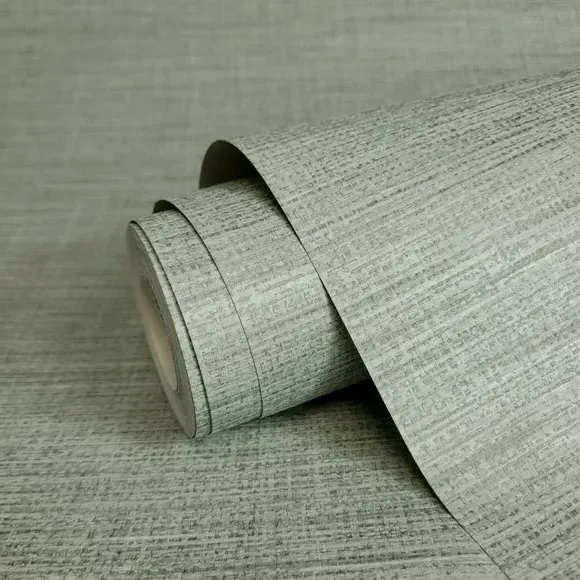 Textured Wallpaper with Fabric Effect - Sage alternate view