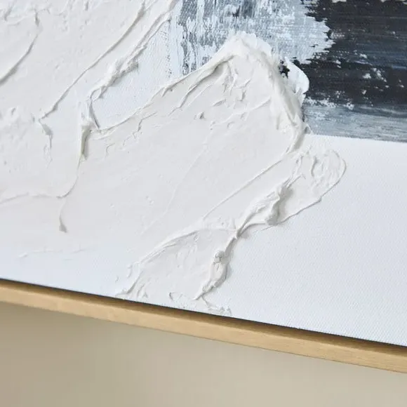 Textured Wave Canvas Art - Natural, Wood Frame alternate view