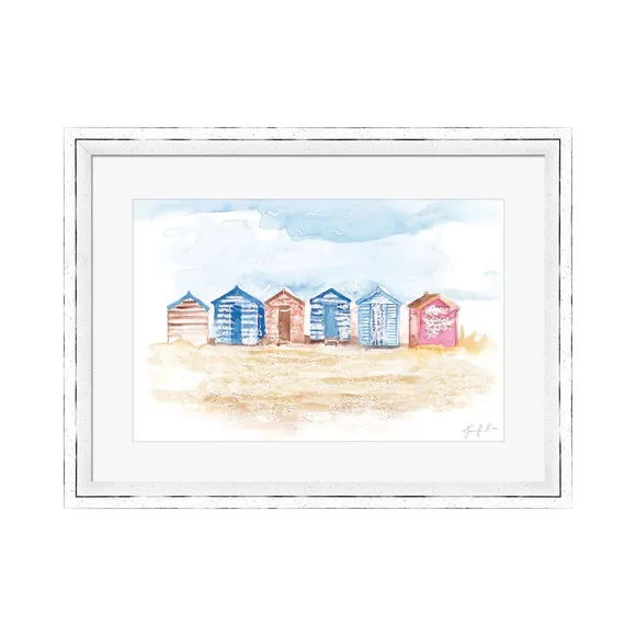 Framed Print Beach Huts - Multicolor alternate view