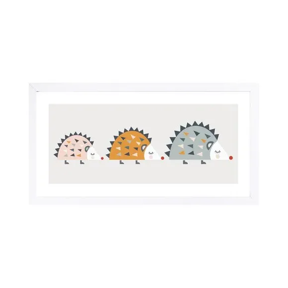 Framed Print Hedgehogs - Multicolor alternate view