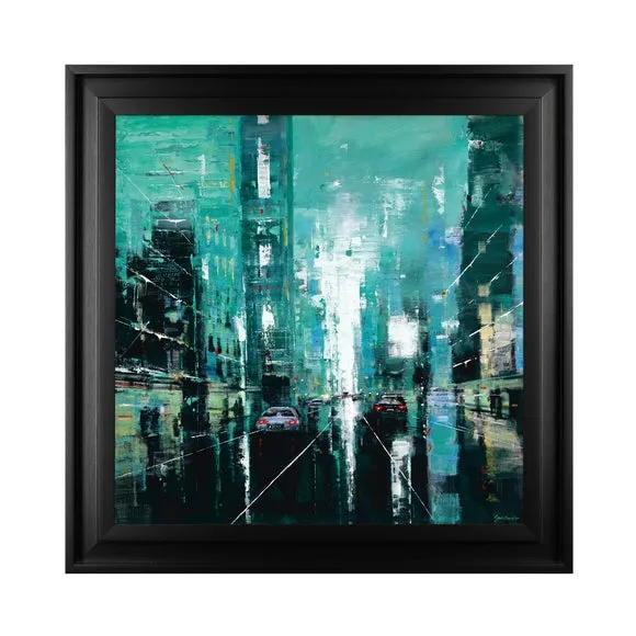 Framed Print Manhattan Cityscape - Blue alternate view