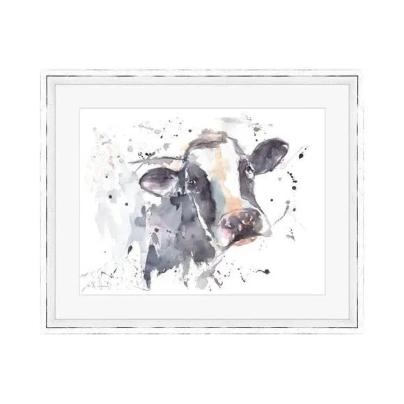 Framed Print Cow Art - Multicolor alternate view