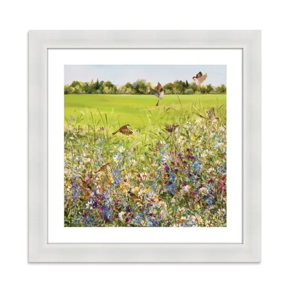 Framed Print Open Meadow - Green alternate view