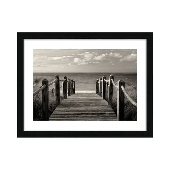 Framed Print Pathway To Paradise - Black, White alternate view