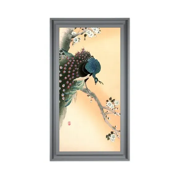 Framed Print Peacock Art - Multicolor alternate view