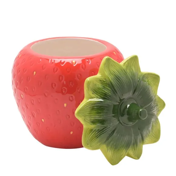 Strawberry Storage Jar - Red, Ceramic alternate view