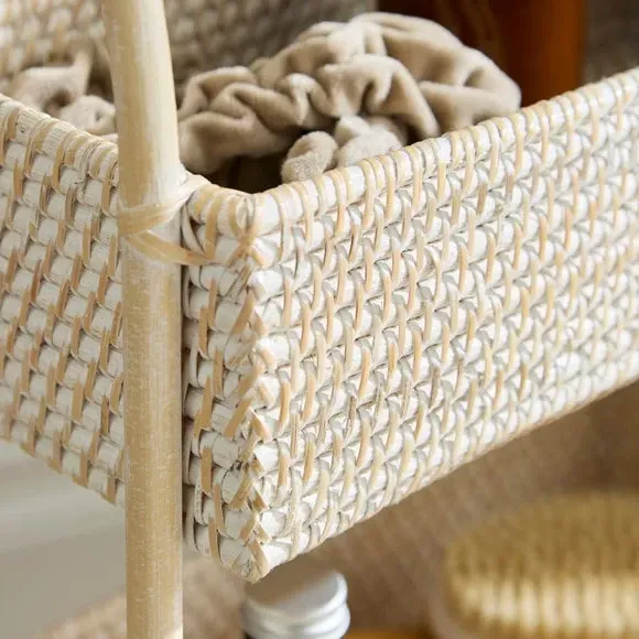 Storage Caddy Organizer - White, Rattan alternate view