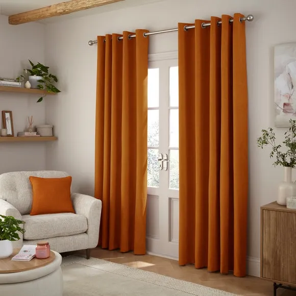 Wynter Thermal Eyelet Curtains - Marigold, Chenille alternate view