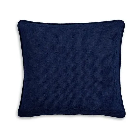 Wynter Cushion - Navy, Chenille by Dunelm, image 2