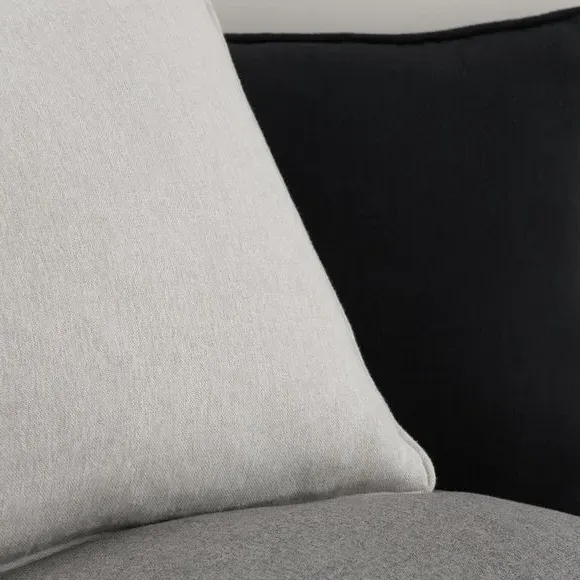 Luna Throw Cushion with Self-Piping - Dove Grey by Dunelm, image 3