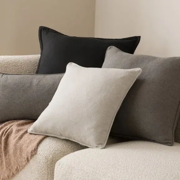 Luna Throw Cushion with Self-Piping - Dove Grey by Dunelm, image 4