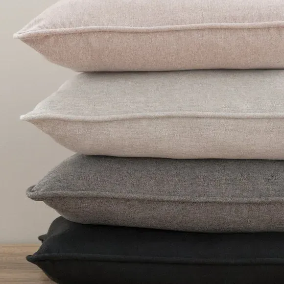 Luna Throw Cushion with Self-Piping - Dove Grey by Dunelm, image 5