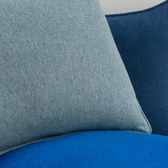 Throw Cushion with Self-Piping - Pacific Blue by Dunelm, image 3