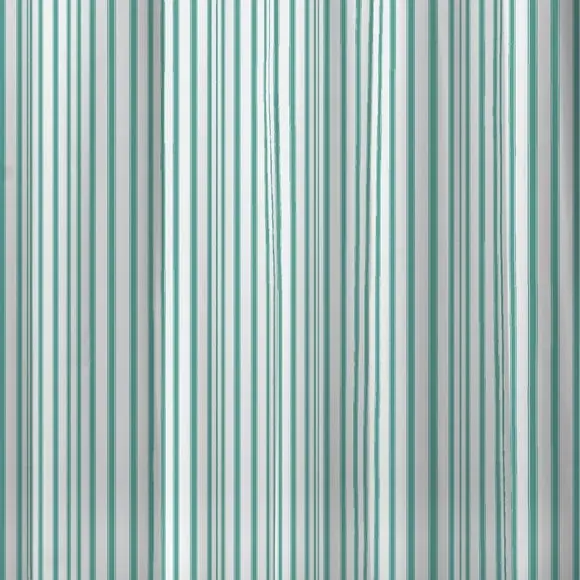 Ticking Stripe Shower Curtain - Aqua Blue, Polyester by Dunelm, alternate view