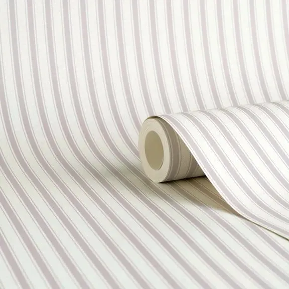 Ticking Stripe Wallpaper - Lilac alternate view