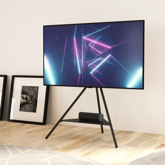 Tripod TV Unit with Swivel - Black, Metal alternate view