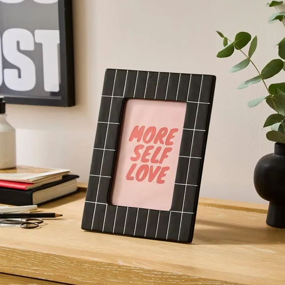 Tiled Ceramic Photo Frame - Black product
