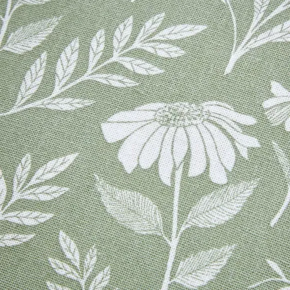 Floral Cotton Square Cushion Cover - Sage Green alternate view
