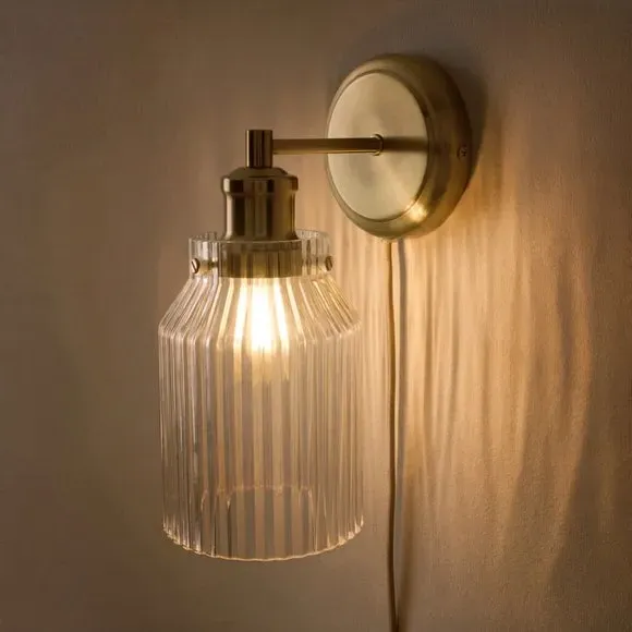 Tobias Plug-In Wall Light - Warm Brass alternate view