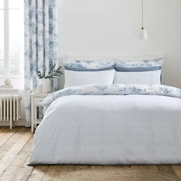 Toile Scene Duvet Cover & Pillowcase Set - Ashley Blue, Cotton alternate view