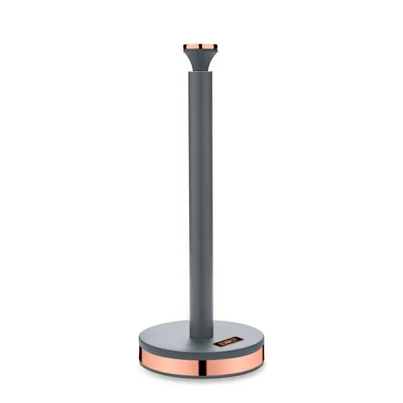Kitchen Roll Holder with Rose Gold Accents - Grey alternate view
