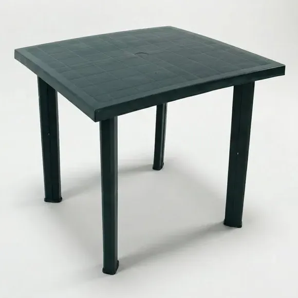 Square Patio Table with Clip Legs - Dark Green alternate view