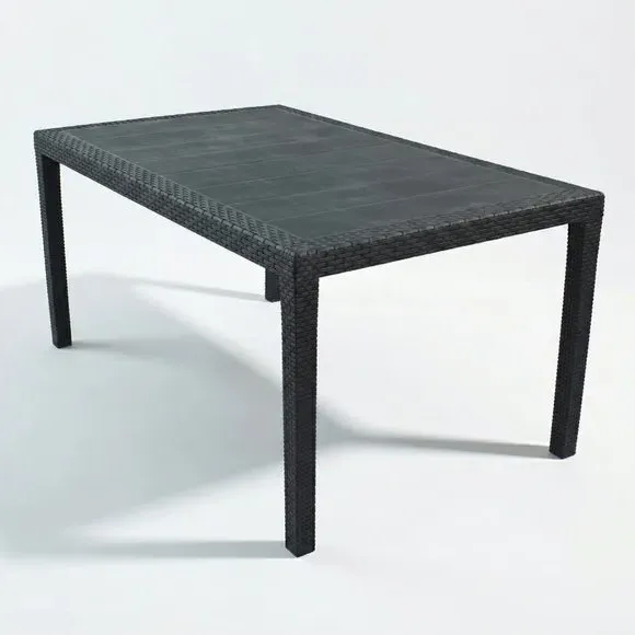 Trabella Salerno Rectangular Dining Table - Grey, Polypropylene alternate view