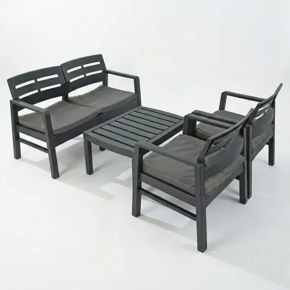 4-Seater Conversation Set with Table - Grey alternate view