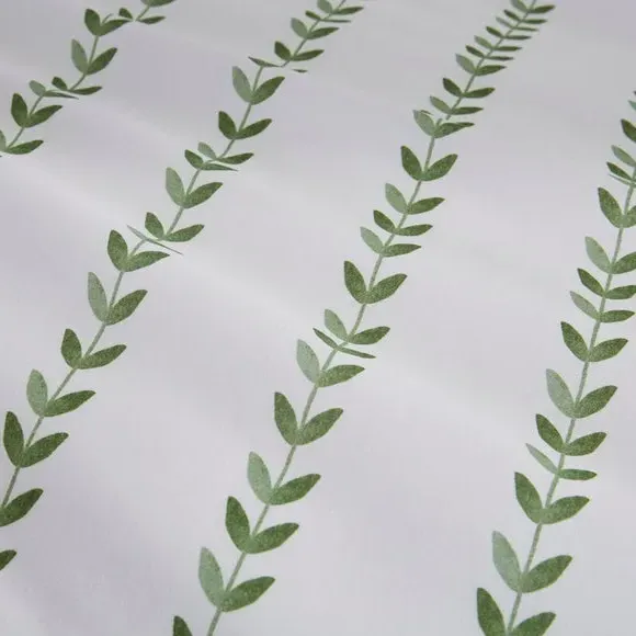 Trailing Leaf Stripe Duvet Cover & Pillowcase Set - Clover Green, Cotton alternate view