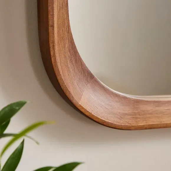 Squoval Wall Mirror - Natural, Wood alternate view