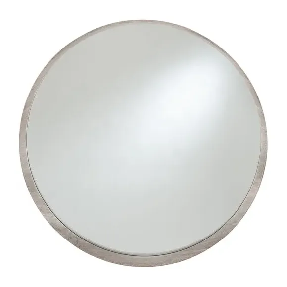 Round Wall Mirror with Tray Edge - Grey Oak alternate view