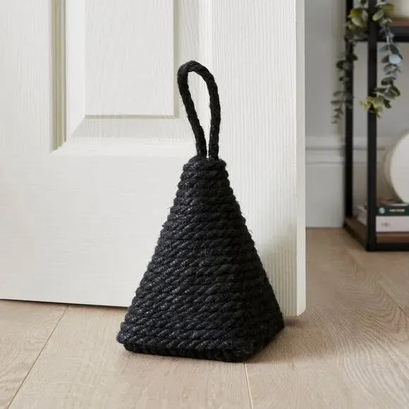 Triangular Jute Doorstop - Black product