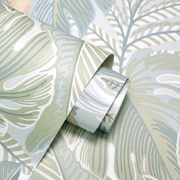 Tropical Floral Wallpaper - Grey alternate view