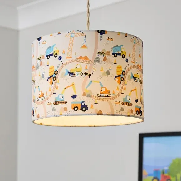 Trucks and Diggers Easy Fit Lamp Shade - Multicolor product