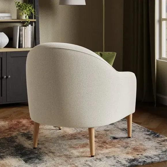 Tub Chair with Textured Upholstery - Natural alternate view