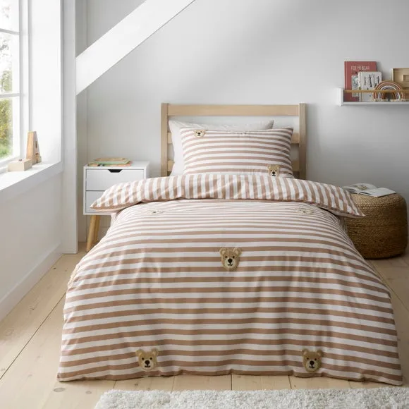 Tufted Teddy Bear Duvet Cover and Pillowcase Set - Brown alternate view