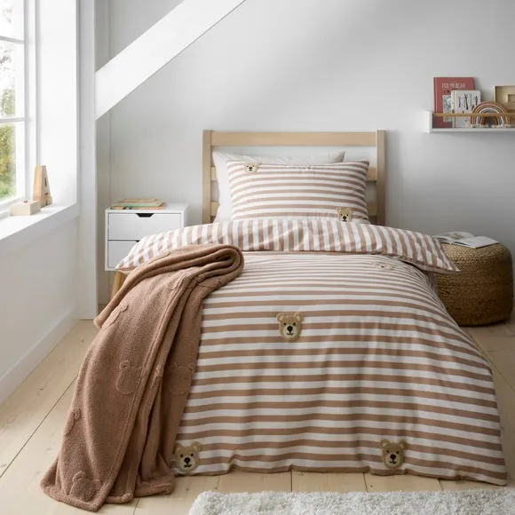 Tufted Teddy Bear Duvet Cover and Pillowcase Set - Brown product