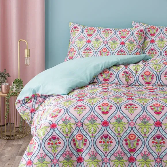 Tulip Bouquet Duvet Cover & Pillowcase Set - Pink, Recycled Polyester Velour alternate view