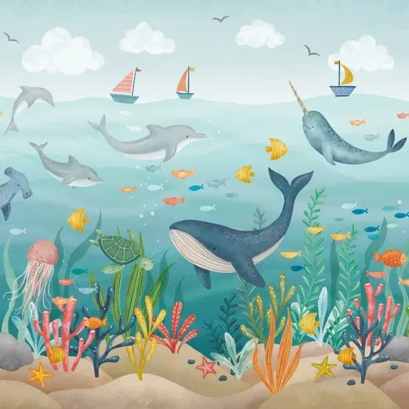 Under the Sea Wall Mural - Multicolor, Paper alternate view