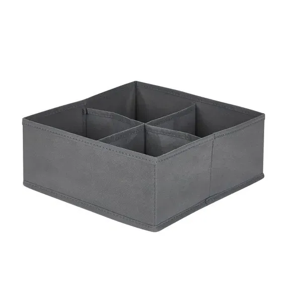Underwear Drawer Organiser with Dividers - Grey alternate view
