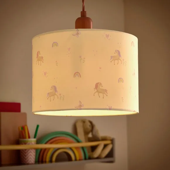 Unicorn Easy Fit Lamp Shade - Multicolor, Polyester alternate view