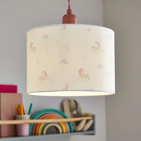 Unicorn Easy Fit Lamp Shade - Multicolor, Polyester product