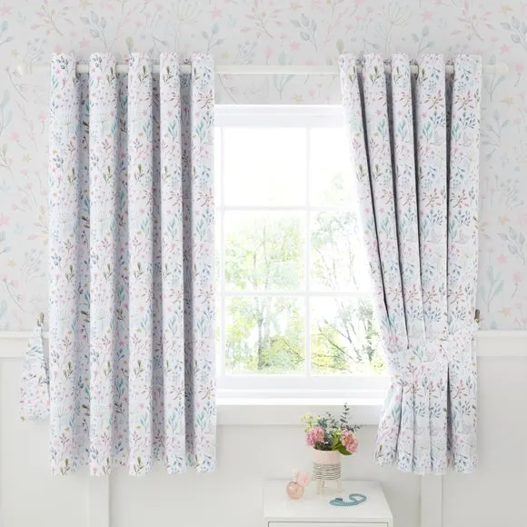 Unicorn Enchanted Blackout Eyelet Curtains - Pink, Polycotton alternate view