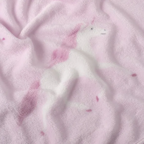 Unicorn Fleece Blanket - Pink, Polyester alternate view