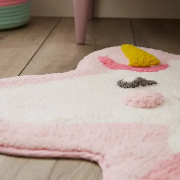 Unicorn Rug with 3D Details - Pink, Soft alternate view