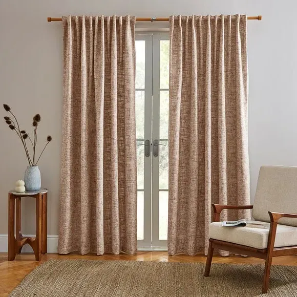 Unlined Curtains with 3-in-1 Header - Natural alternate view